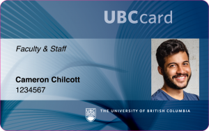 UBCcard with a man's face