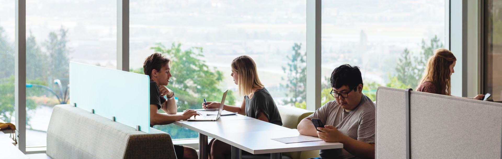 Students in the library