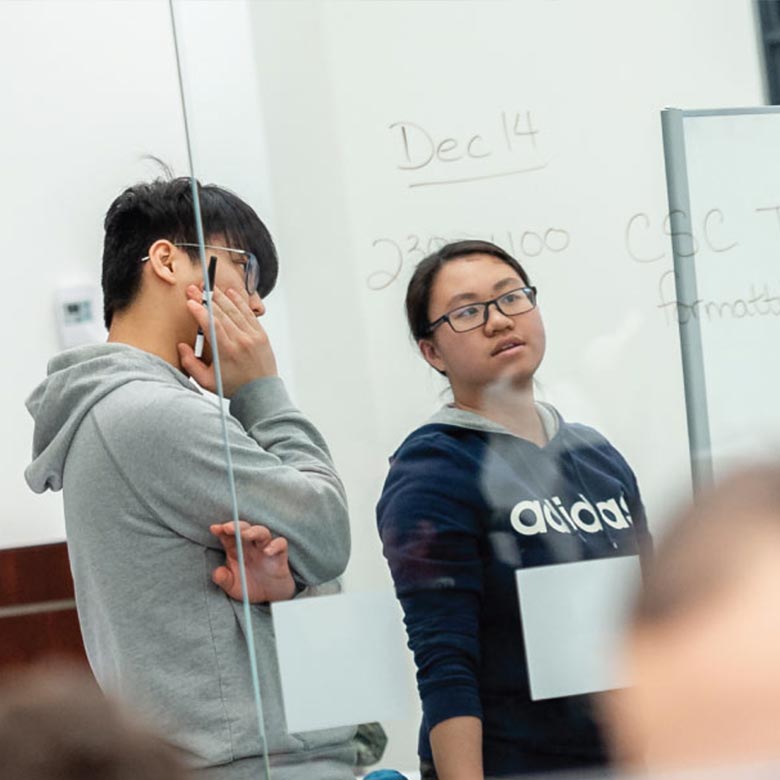 Students in the library