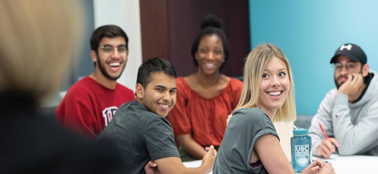 Students in the library