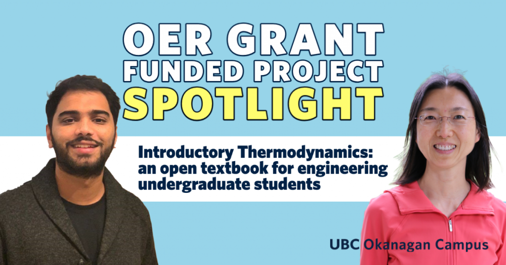 OER Grant Funded Project Spotlight: Introductory thermodynamics: an open textbook for engineering undergraduate students