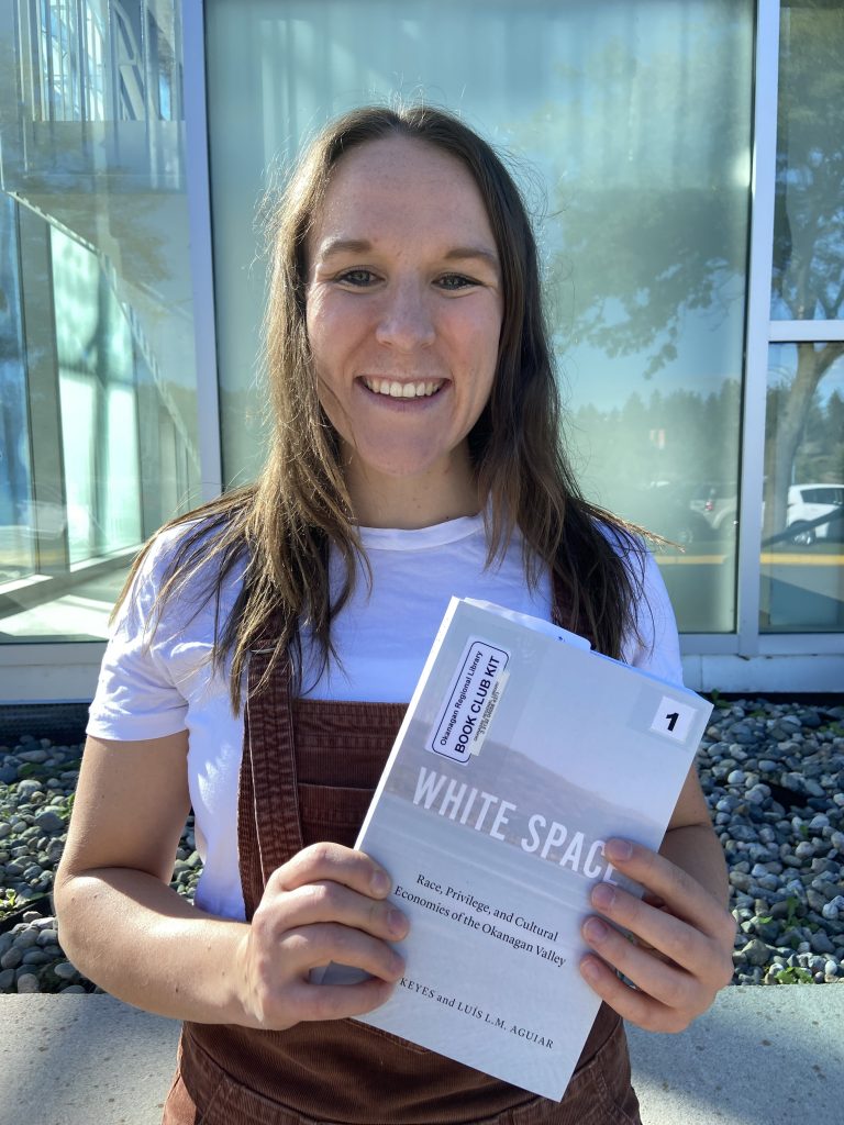 Sarah Craven holding White Space book 